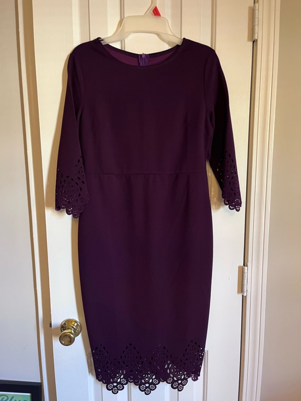 Purple Shein Bodycon ¾ Sleeve Midi Dress Size S